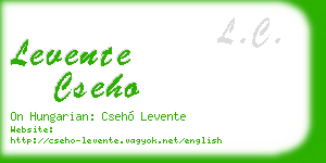 levente cseho business card